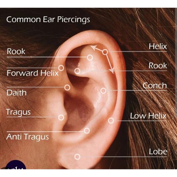 BLK Metal Rhinestone Curve Helix EAR Jewelry for One NWB - Picture 3 of 5